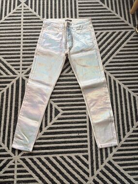 Zara Men's Iridescent White Skinny Jeans